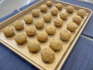 Blue Ribbon Foodies at the Minnesota State Fair, Zucchini Bread Mini Muffins on baking sheet, 